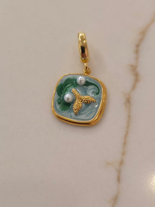 Teal & Gold Mermaid Tail Charm