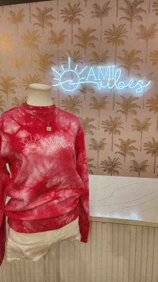 AMI Vibes Long Tie Dye Sweatshirt