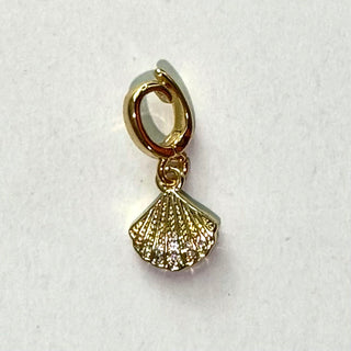 Clam Shell & Gemstones Charm