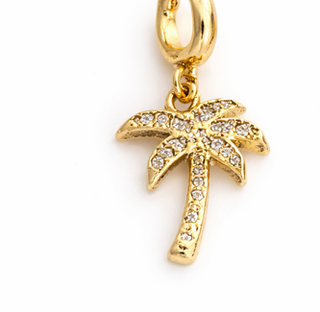 White Stone Palm Tree Charm