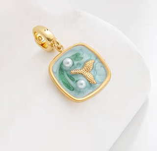 Teal & Gold Mermaid Tail Charm