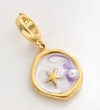 Purple & White Starfish Charm