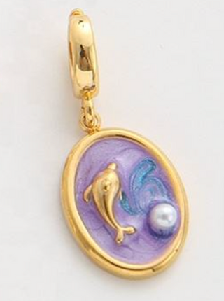 Purple & Gold Dolphin Charm