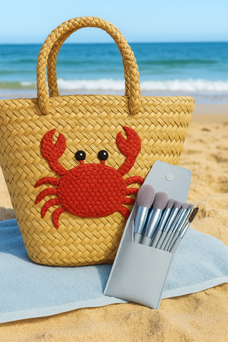 Sunset Glow 8-Piece Makeup Brush Set + Travel Case