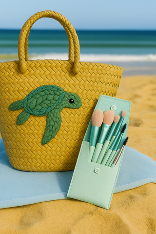 Sunset Glow 8-Piece Makeup Brush Set + Travel Case