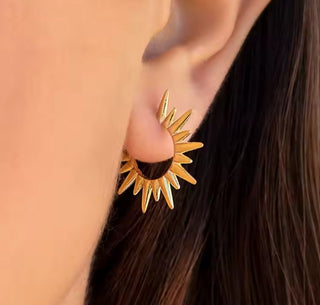 Dawn Sunburst Hoop Earring