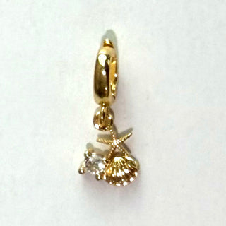 Starfish Clam Shell & Gemstone Charm
